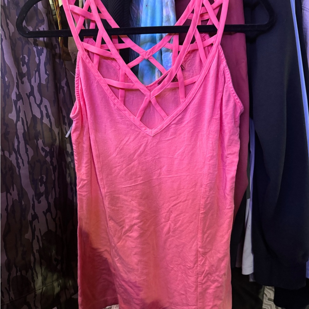 Strappy Pink Tank Top